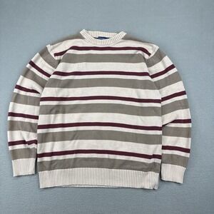 Vintage Y2K B.U.M. EQUIPMENT Knit Sweatshirt Men's Size Large Sweater Stripes